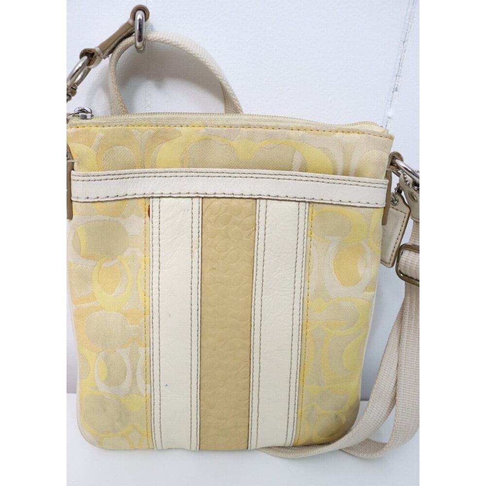 Coach Crossbody Fabric and Leather Yellow Small (21)